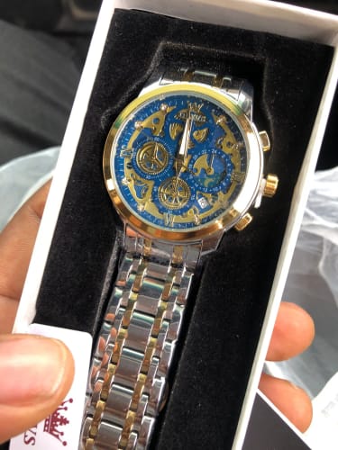 Customer photo review of Elegane® 9947 Men's Watches Top Brand Luxury Original Waterproof Quartz Watch for Man Gold Skeleton Style 24 Hour Day Night