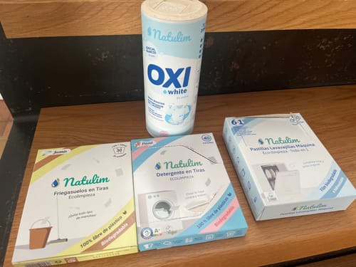 Customer photo review of Eco-Tiras de Detergente 40 lavados Natulim