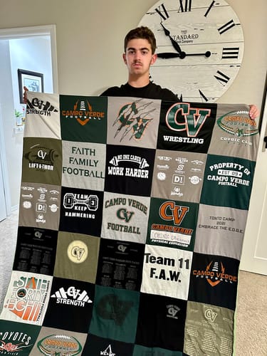 T-shirt quilt featuring campo verde football, campo verde wrestling by CHRISTINA from AZ