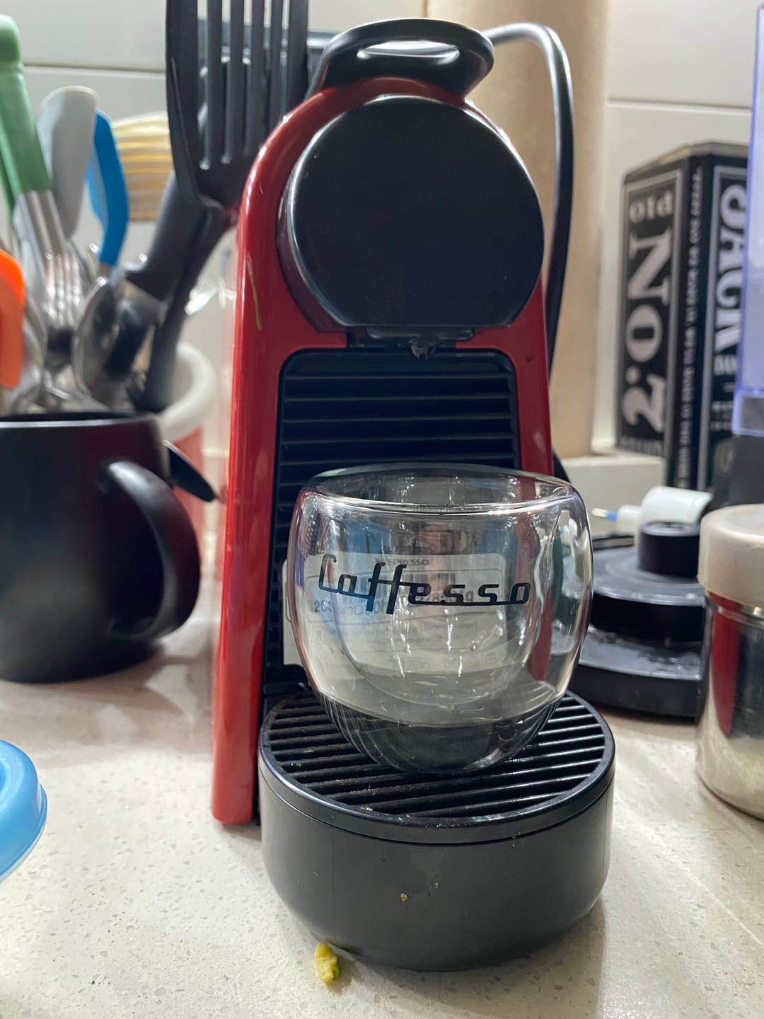 Customer photo review of Taza Doble Vidrio para Espresso