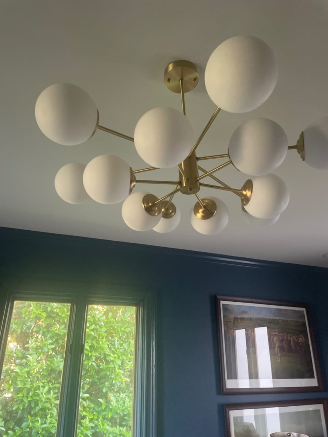 Customer photo review of Opal Glass Globe Sputnik Chandelier