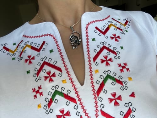 Customer photo review of Тениска с V-деколте "Нашенска"