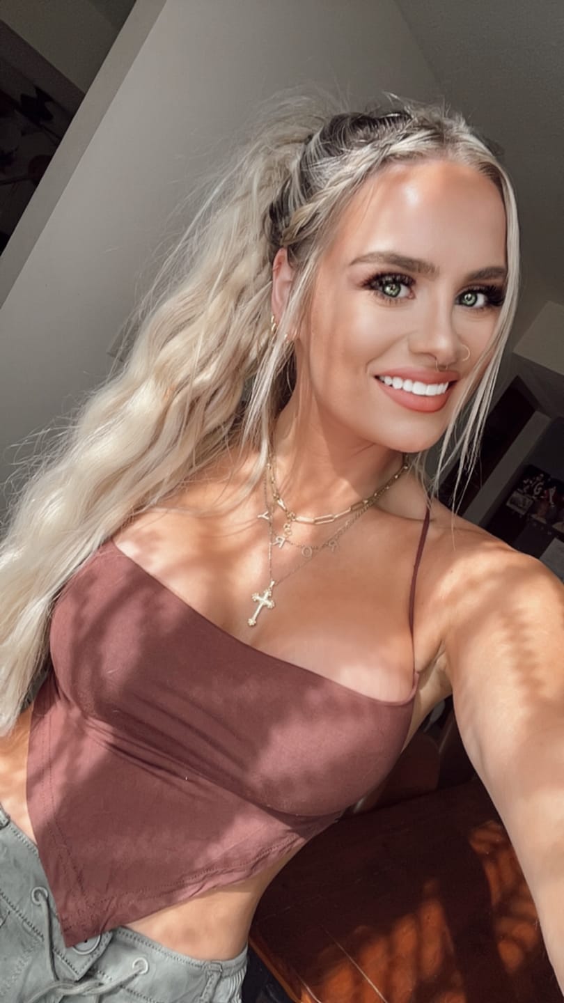 Customer photo review of Goth Cross Necklace