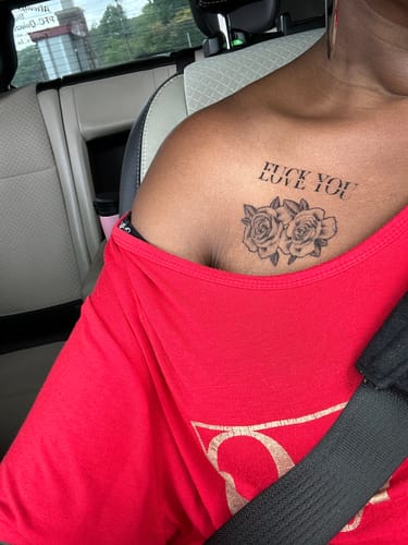 Customer photo review of Elegant Roses Tattoo