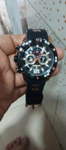 Customer photo review of Elegance® 912 Sport Chrono Luxury Man Wristwatch Chronograph Waterproof Luminous Date Watches for Men Casual Quartz Silicone Men Watch