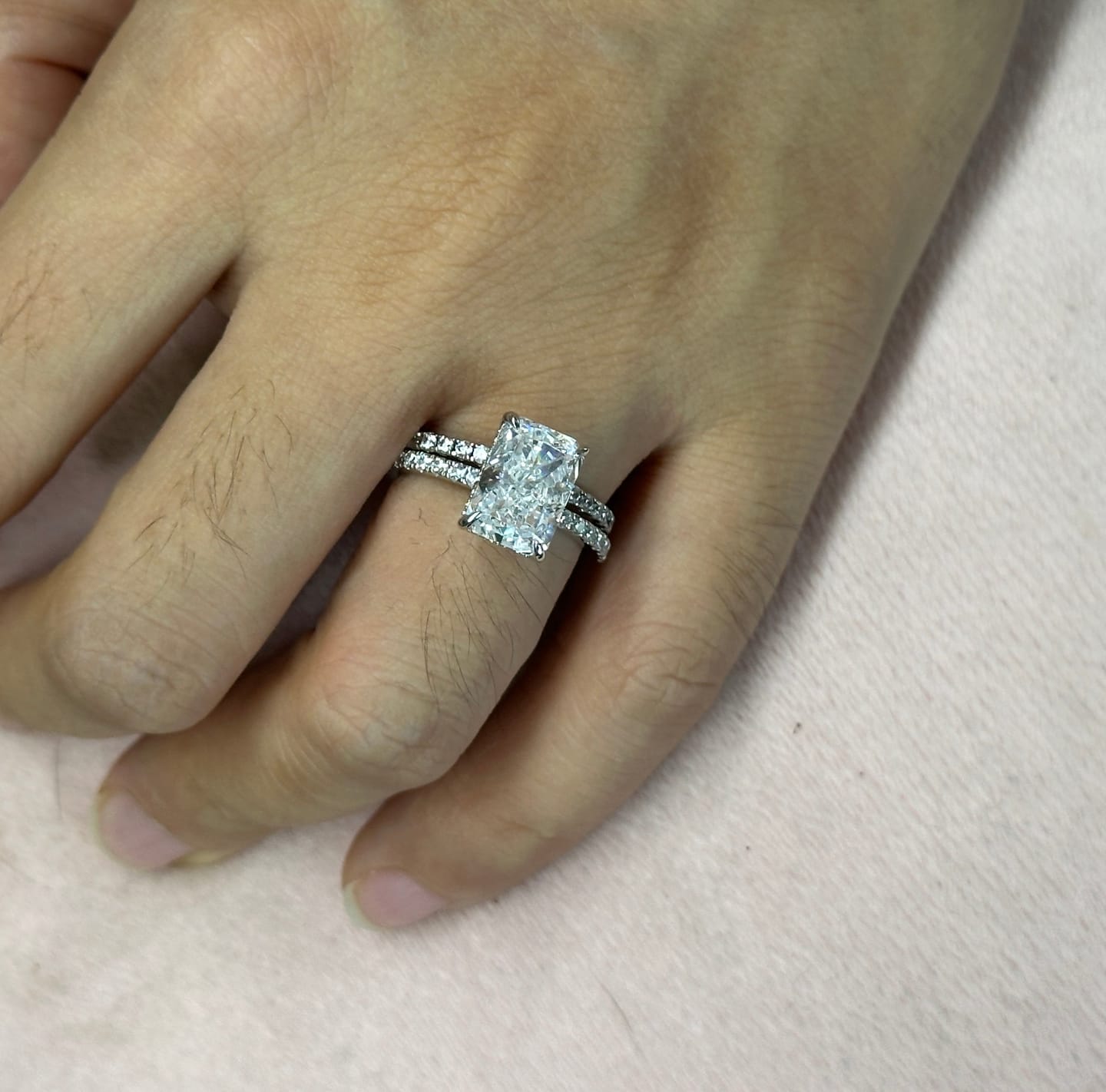 Customer photo review of S925 3.5 Carat Radiant Cut Wedding Ring Set In Sterling Silver Holiday Ring Gift For Women