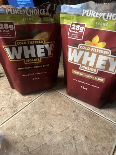 Customer photo review of Whey Protein Isolate with Organic Vanilla