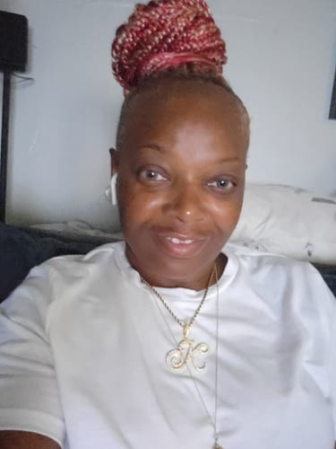 Customer photo review of Luxe Diamond Initial Necklace