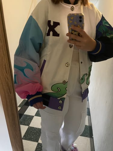Customer photo review of Genshin Varsity Jacket Preorder