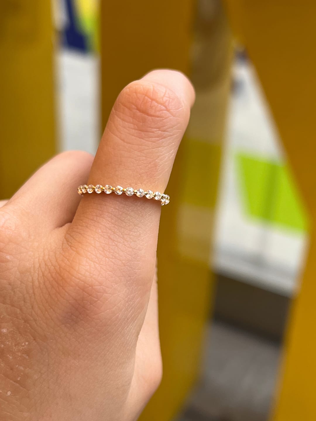 Customer photo review of Louily Classic Round Cut Full Eternity Wedding Band In Sterling Silver