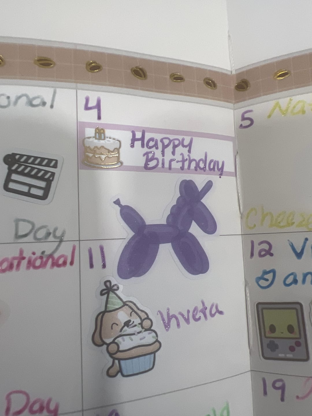 Customer photo review of Birthday Cake! Planner Stickers