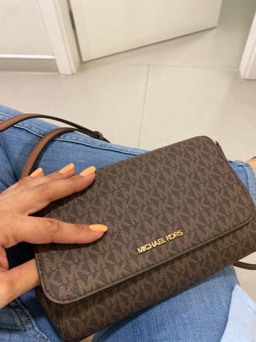 Customer photo review of Medium Logo Convertible Crossbody Bag (BROWN)