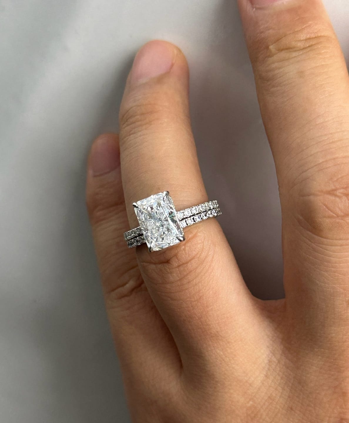 Customer photo review of S925 3.5 Carat Radiant Cut Wedding Ring Set In Sterling Silver Holiday Ring Gift For Women