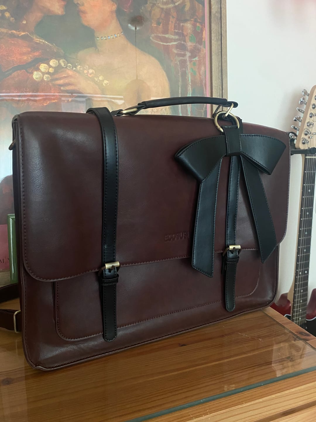 Customer photo review of Cocoa Truffle Ecosusi Classic Bow Briefcase