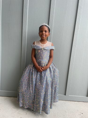 Customer photo review of Toddler Girl Summer Sequins Grey Girl Dress Birthday Party Dress Communion Dress
