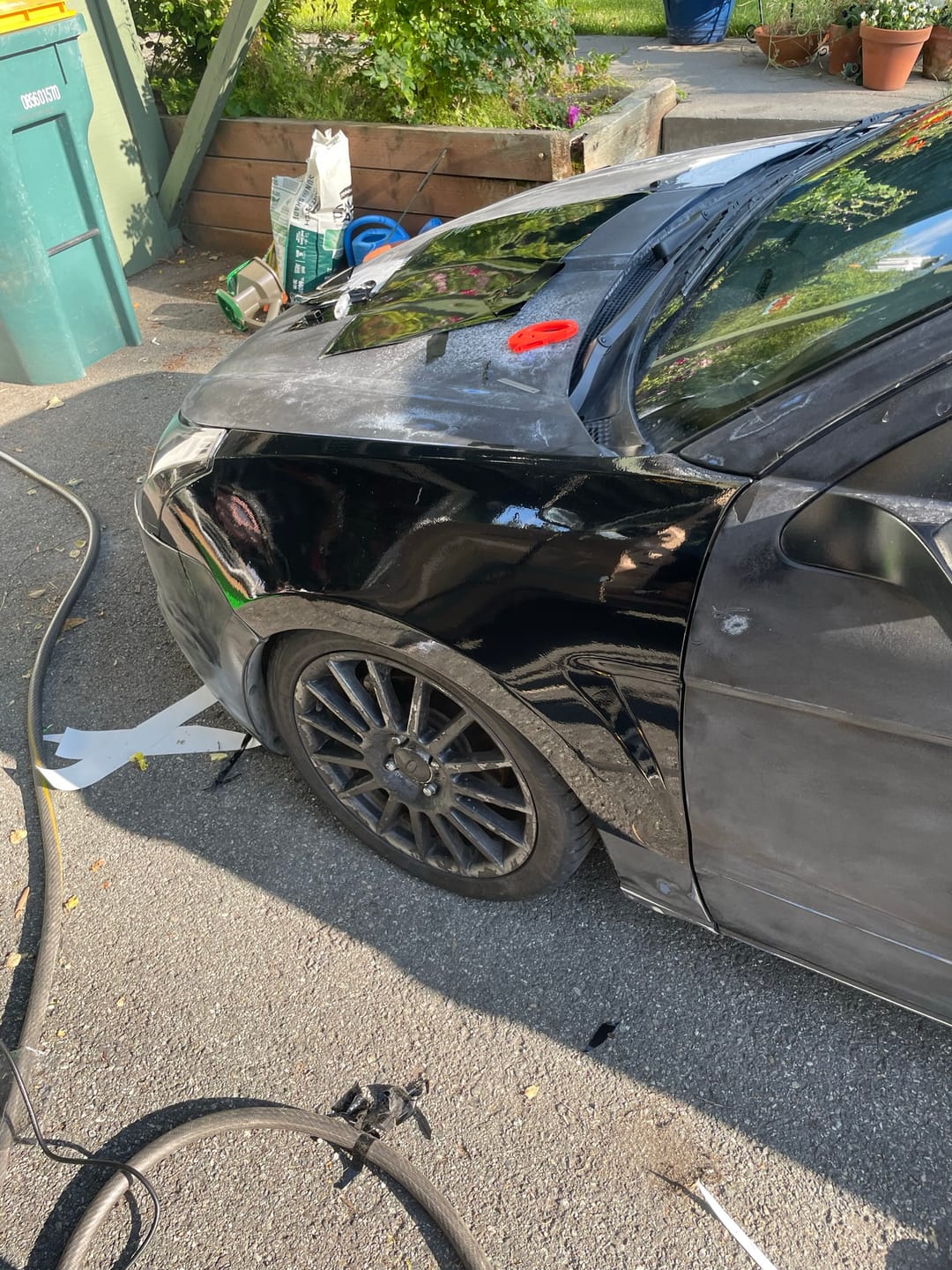 Customer photo review of High Glossy Paint Black Vinyl Wrap