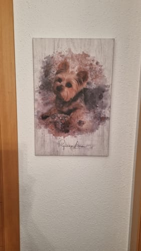 Customer photo review of Foto de tu mascota en estilo acuarela | Regalo para cachorros, perros y gatos