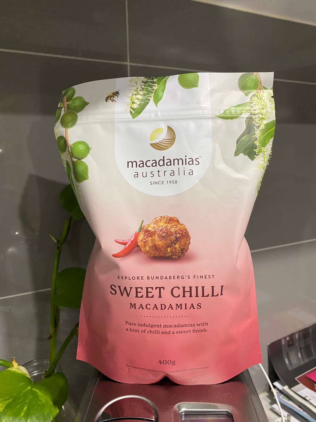 Customer photo review of Sweet Chilli Macadamias