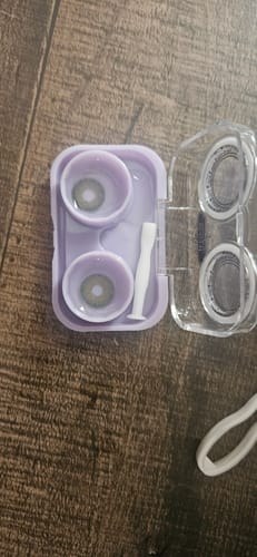 Customer photo review of Amazonia Green Prescription Colored Contact Lenses
