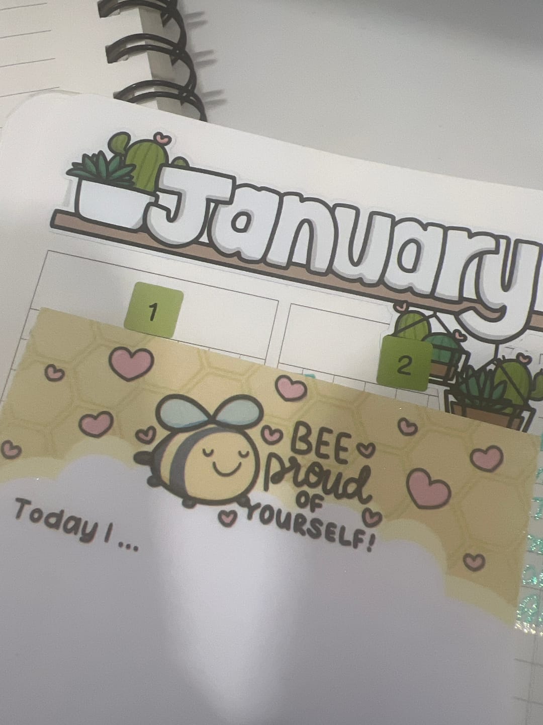 Customer photo review of Date Dots - Cozy Plants Planner Stickers