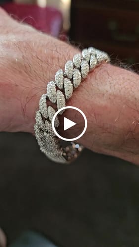 Customer video review of 2-Row Iced Out Miami Cuban Link Bracelet 14K Gold - 15MM