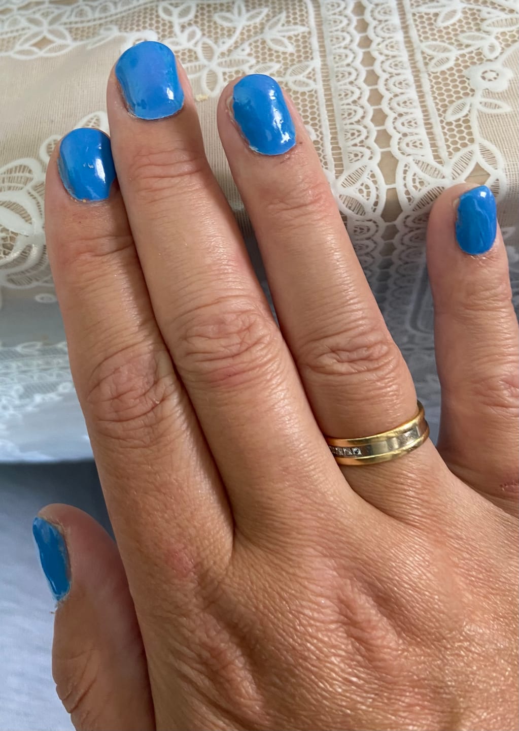 Customer photo review of Venetian Blue Dipping Powder