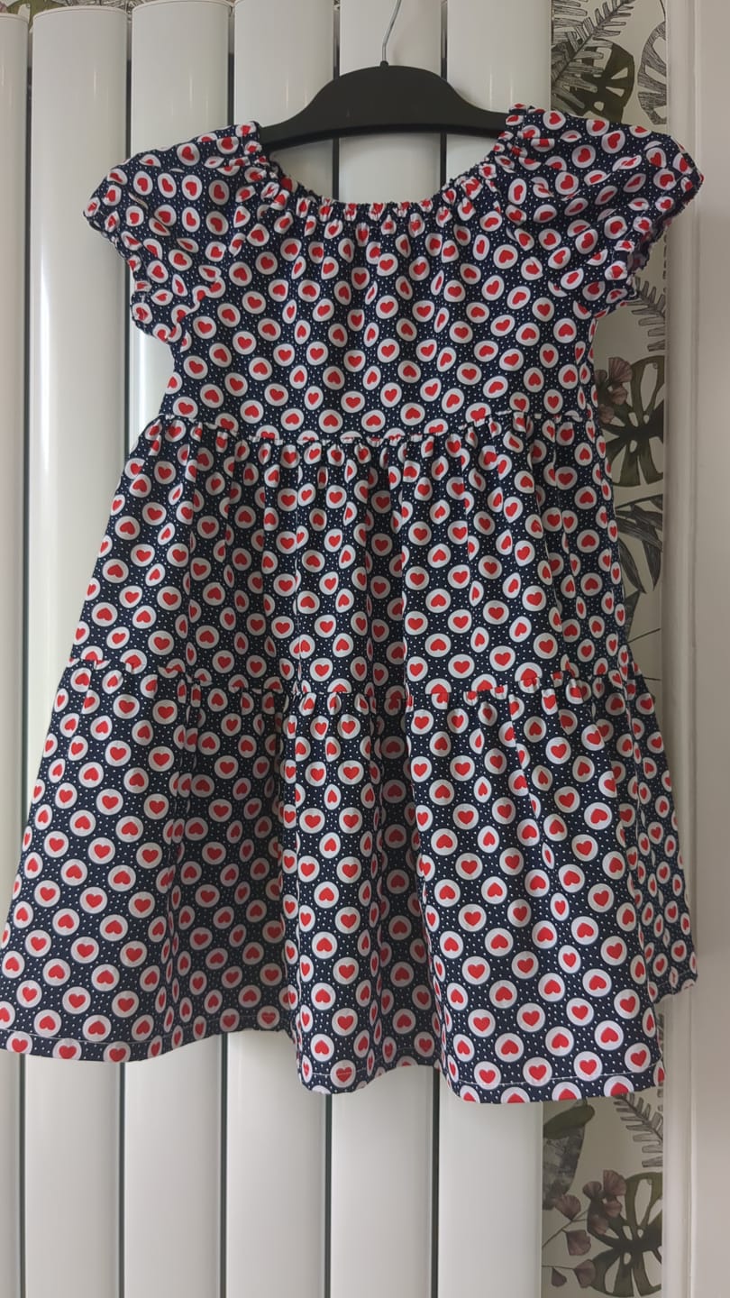 Customer photo review of Hearts and Dots Rose & Hubble Cotton Poplin Fabric