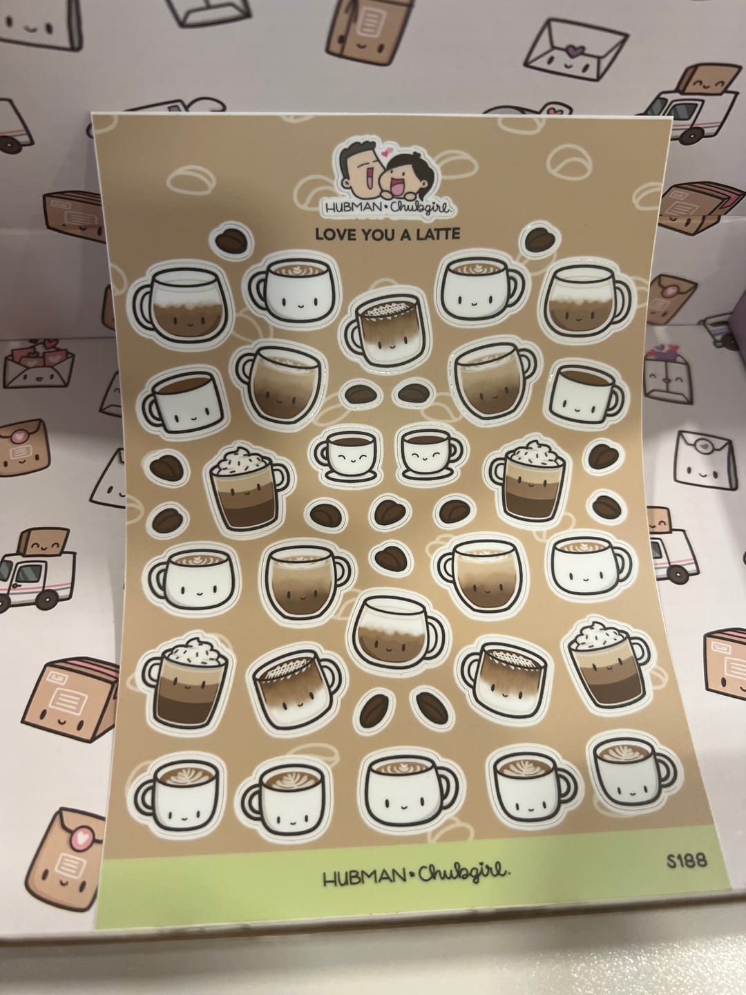 Customer photo review of Love You a Latte Sticker Sheet