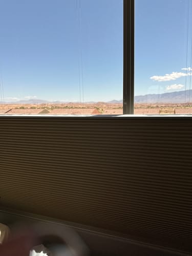 Customer photo review of SmartWings Motorized Blackout Levitate Cellular Shades Nowa