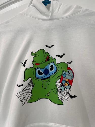 Customer photo review of Stitch Horror Halloween, Halloween Disney DTF Heat Transfer, Disney Vacation Design, Mickey Minnie DTF