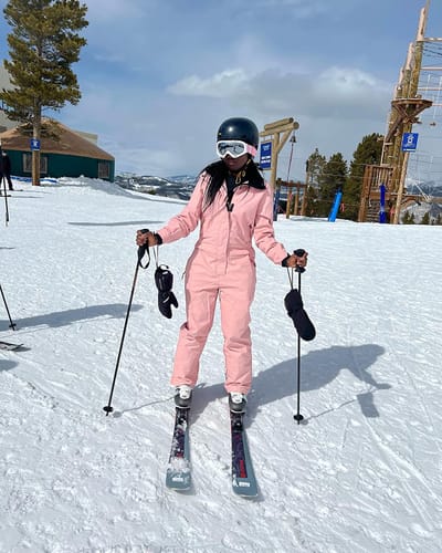 Customer photo review of One Piece Couple Winter Outdoor Waterproof Snowsuits