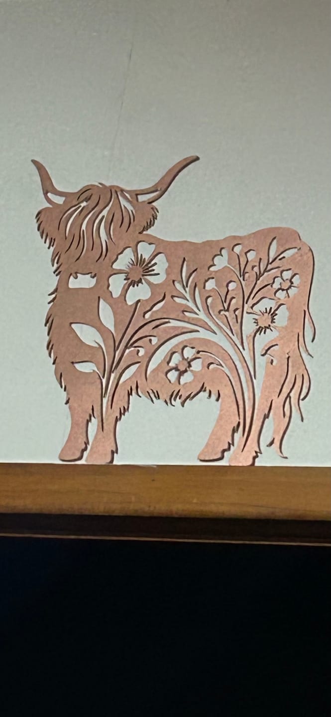 Customer photo review of Floral Highland Cow