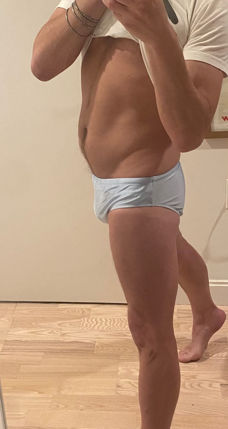 Customer photo review of Men Sexy Pouch Solid Bikini Swim Briefs