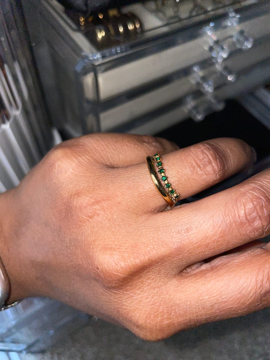 Customer photo review of Marissa Emerald Green Layered Ring