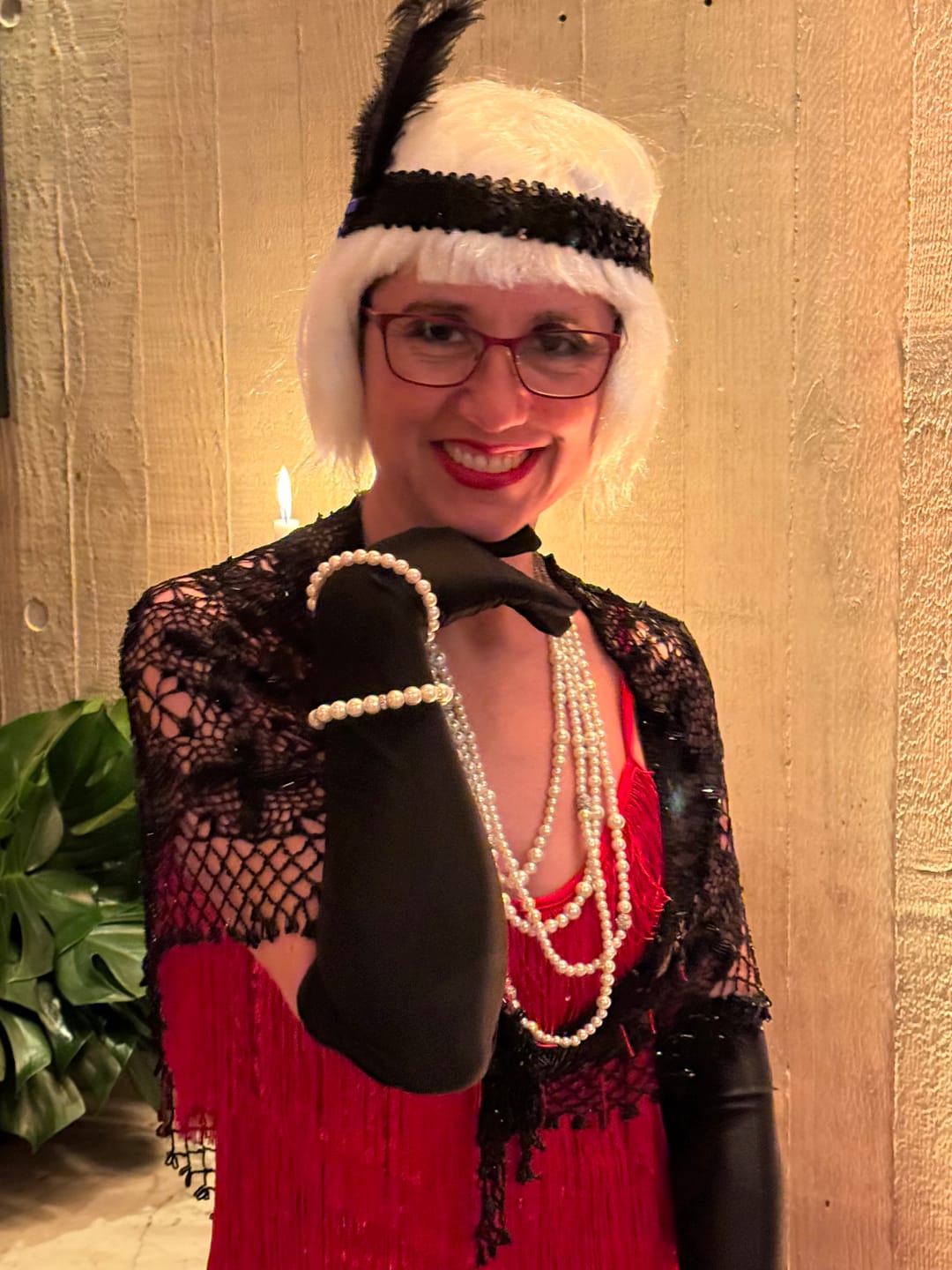 Customer photo review of Long Black Gloves