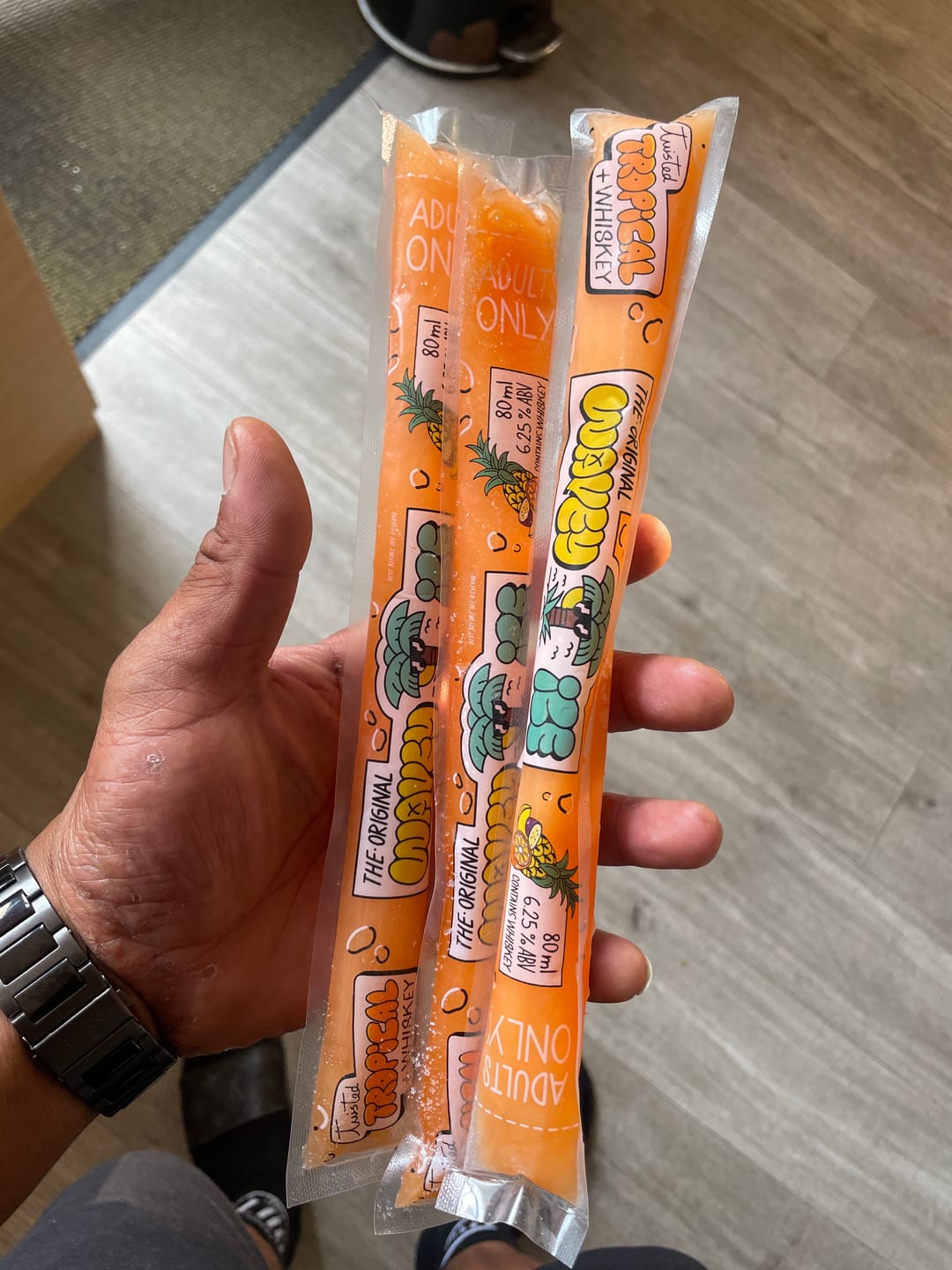 Customer photo review of Twisted Tropical & Whiskey Ice Pops Box of 15