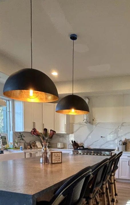 Customer photo review of 1-Light Industrial Metal Dome Pendant