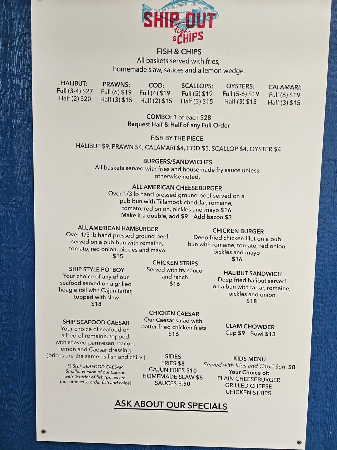 Customer photo review of Custom Menu Board Sign