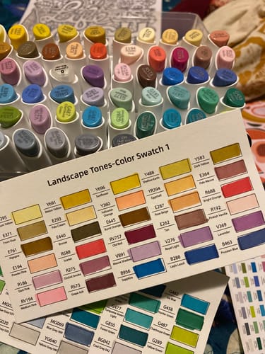 Customer photo review of Ohuhu - Set 60 Marcadores al Alcohol Kaala Landscape Tones Fina y Biselada