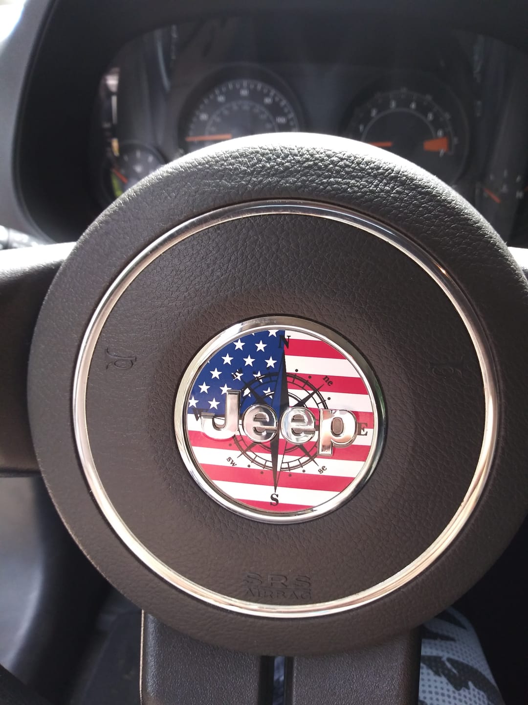 Customer photo review of Compass Steering Wheel Decal for Jeep