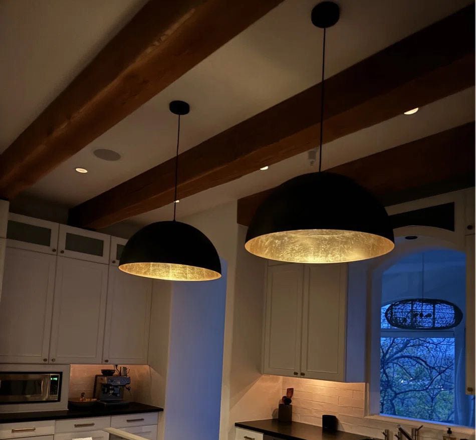 Customer photo review of 1-Light Industrial Metal Dome Pendant