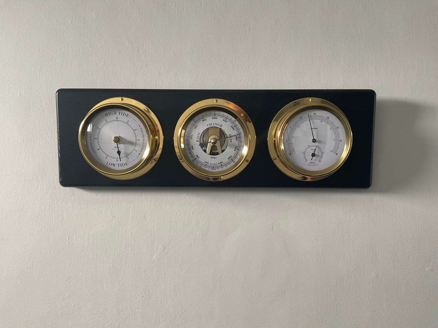 Customer photo review of Weatherstation & Tide Clock Combo in Black & Brass