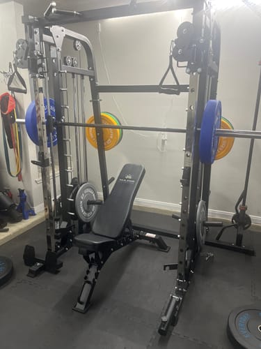 Customer photo review of MAJOR FITNESS All-In-One Home Gym Smith Machine Package Spirit B2