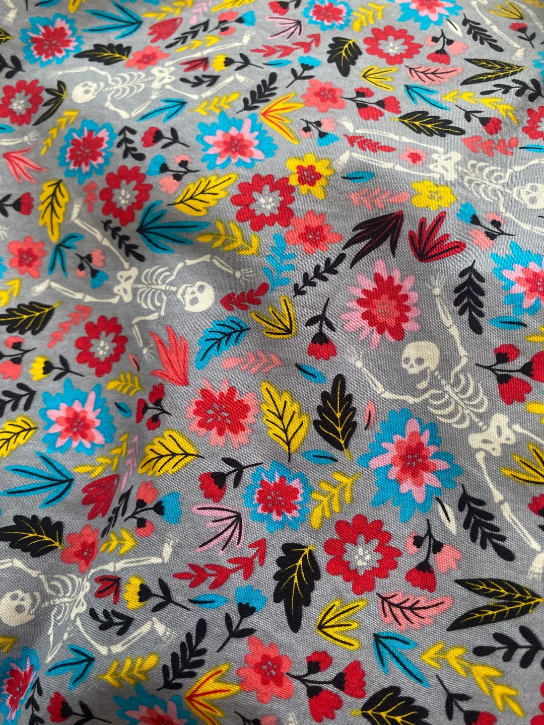 Customer photo review of Garden Skeletons Rose & Hubble Cotton Poplin Fabric