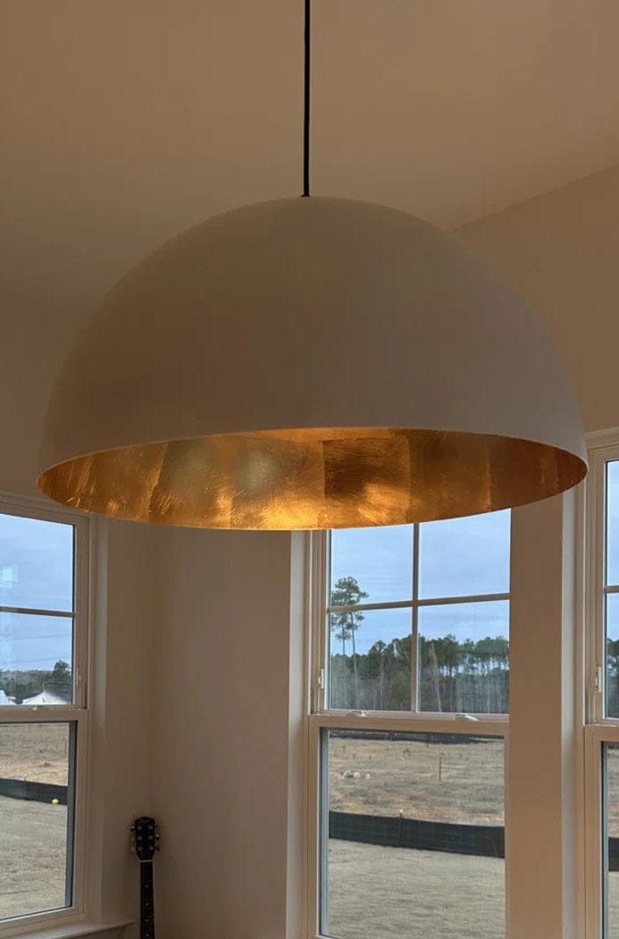 Customer photo review of 1-Light Industrial Metal Dome Pendant