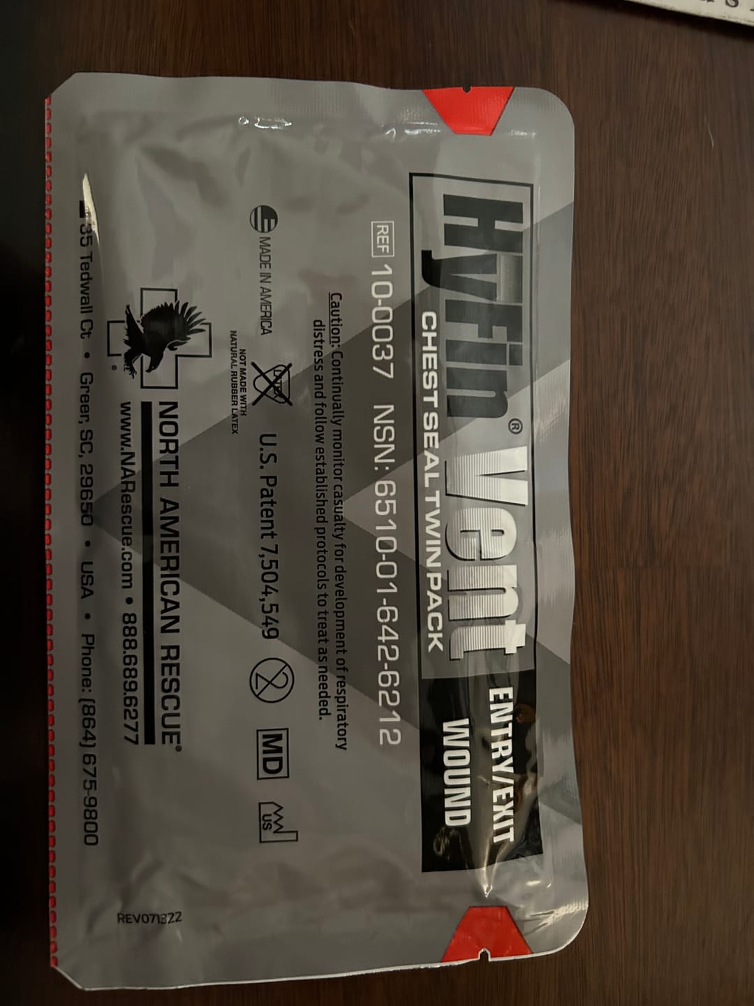 Customer photo review of 6" HyFin Vent Chest Seal Twin Pack | NAR