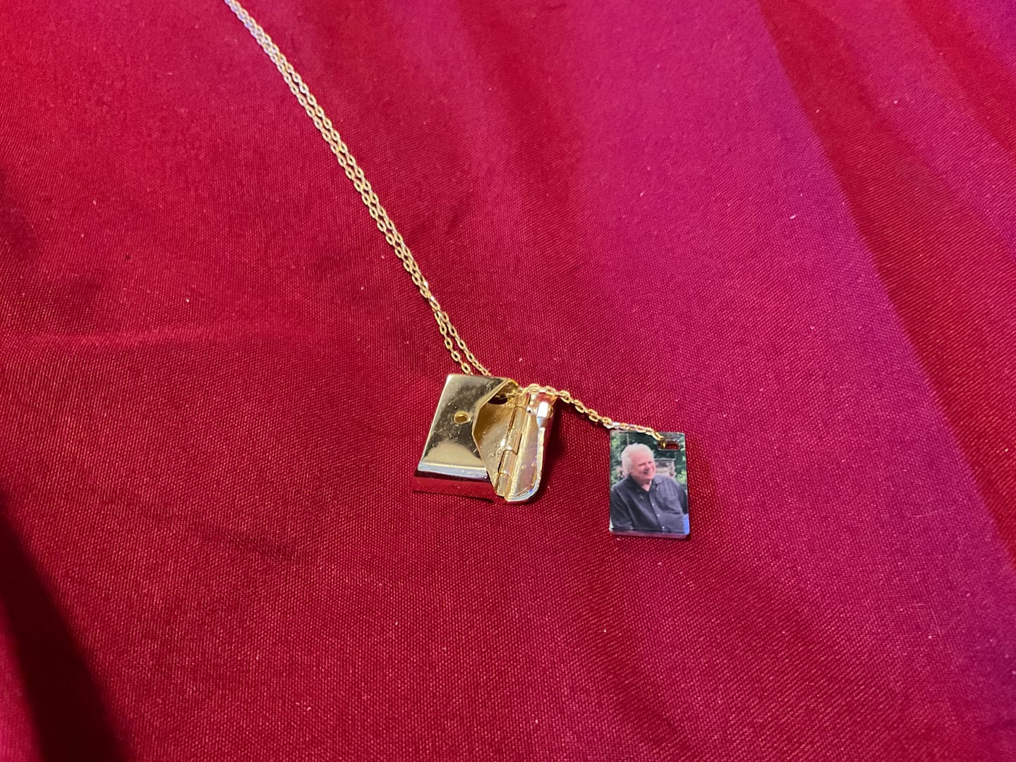 Customer photo review of Custom Photo Envelope Locket Necklace