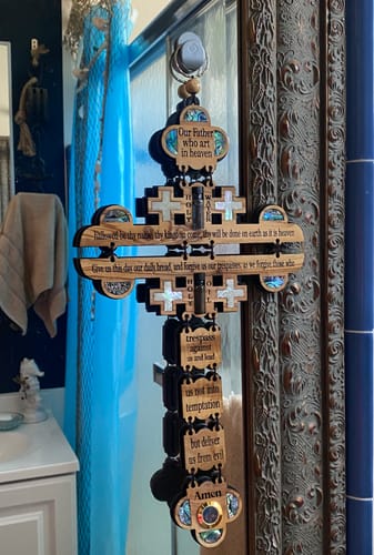Customer photo review of Lord's Prayer Jerusalem Cross Wall Hanging