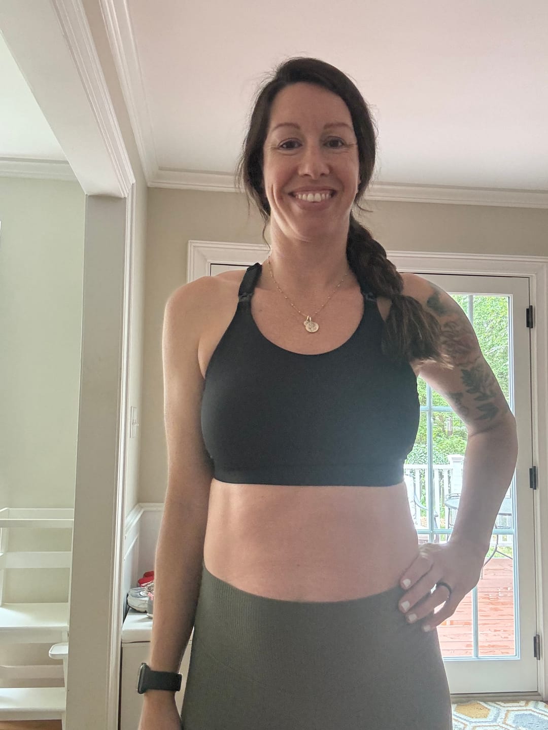 Customer photo review of Ultra Comfort Active Nursing Bra - FIXED Pads (Solid Black)