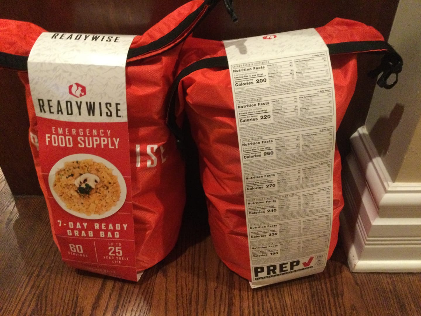 Customer photo review of 7-Day Emergency Food Supply Ready Grab Bag